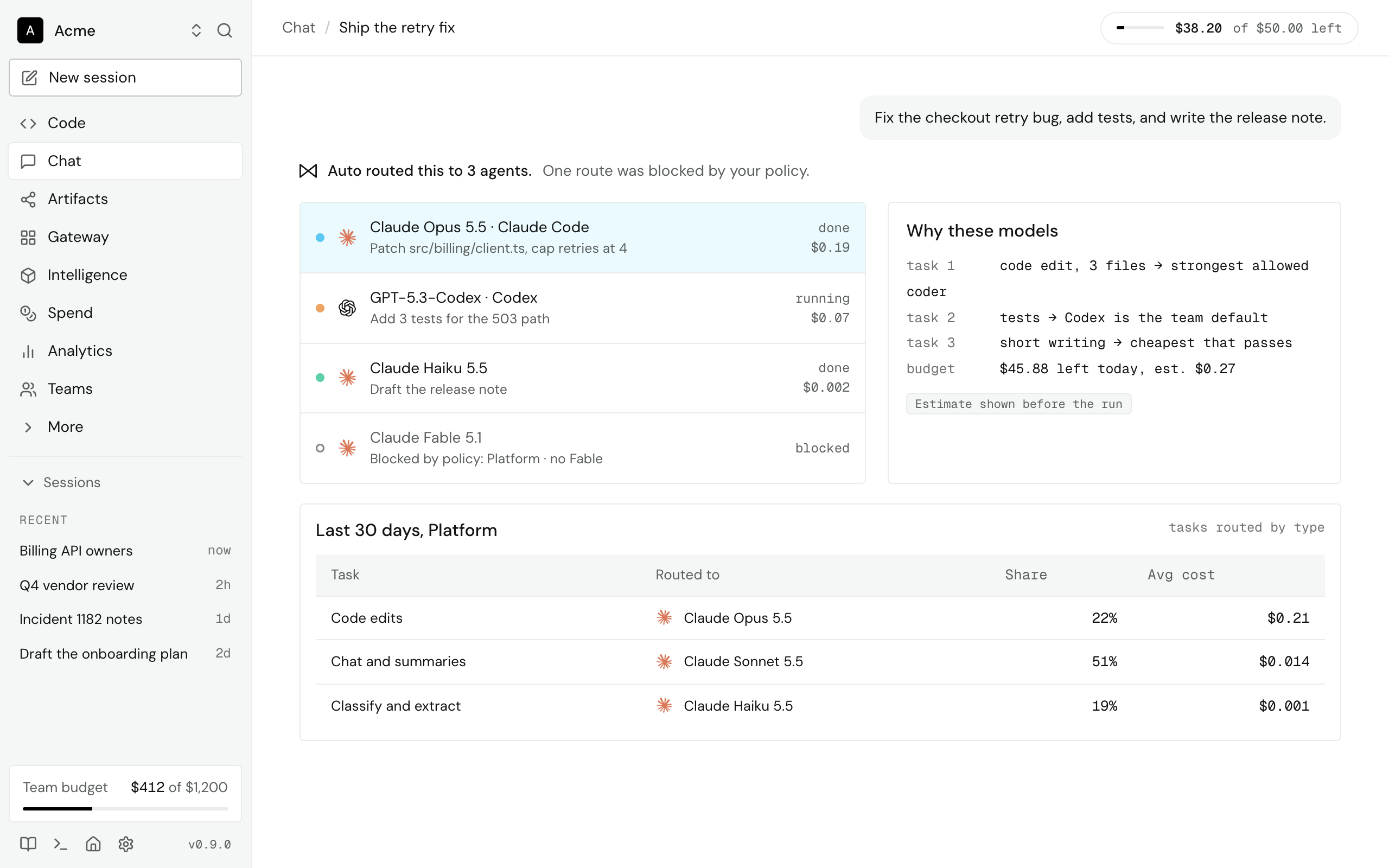Auto routing one request to three agents